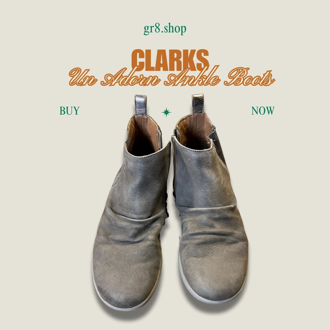Clarks Clarks Unstructured Womens Ankle Boots Gray Leather Size 7 L Size US 7 / IT 37 - 1 Thumbnail