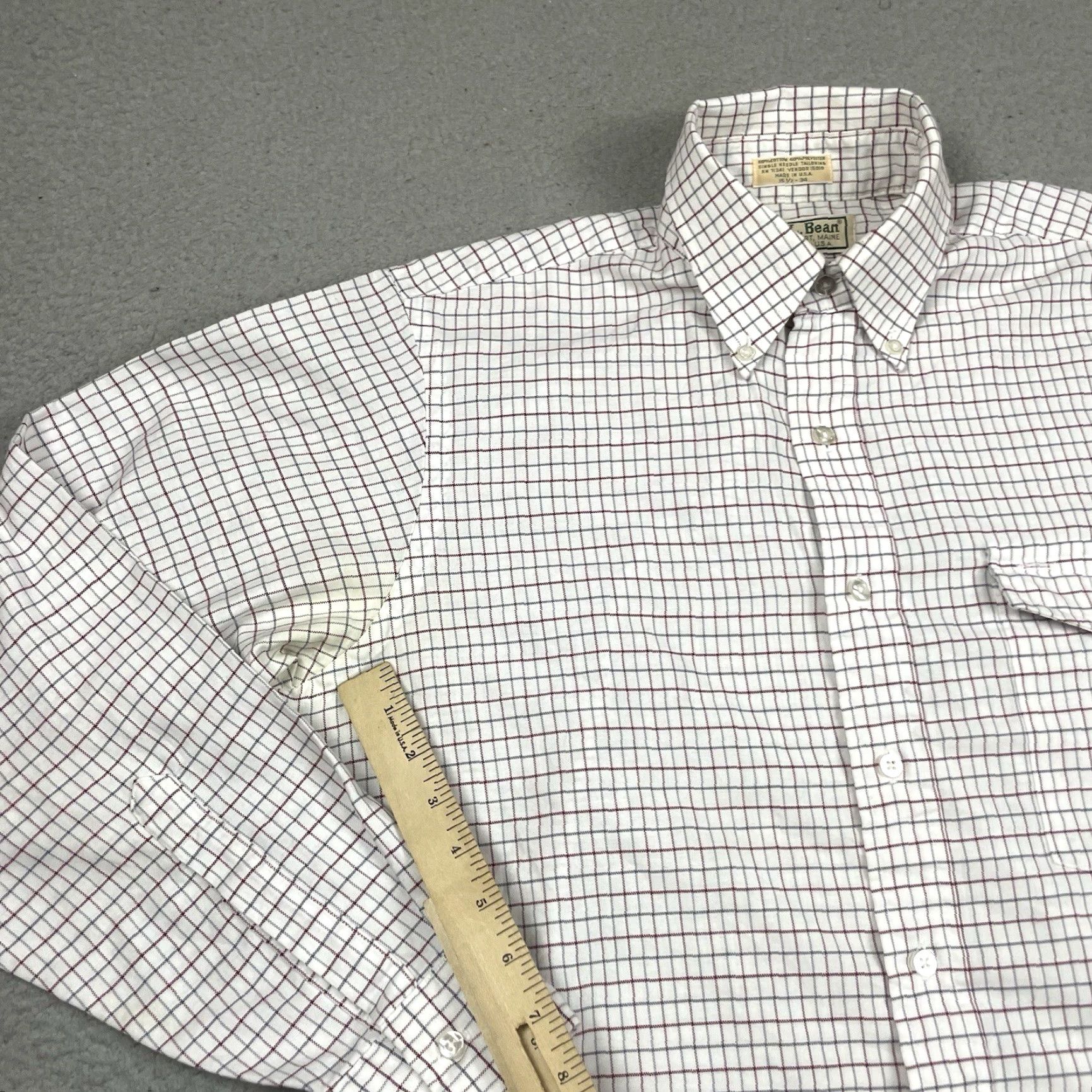 Vintage VINTAGE LL Bean Shirt Mens 15.5 White Plaid Long Sleeve Button Pocket Casual Vtg Size US L / EU 52-54 / 3 - 6 Thumbnail