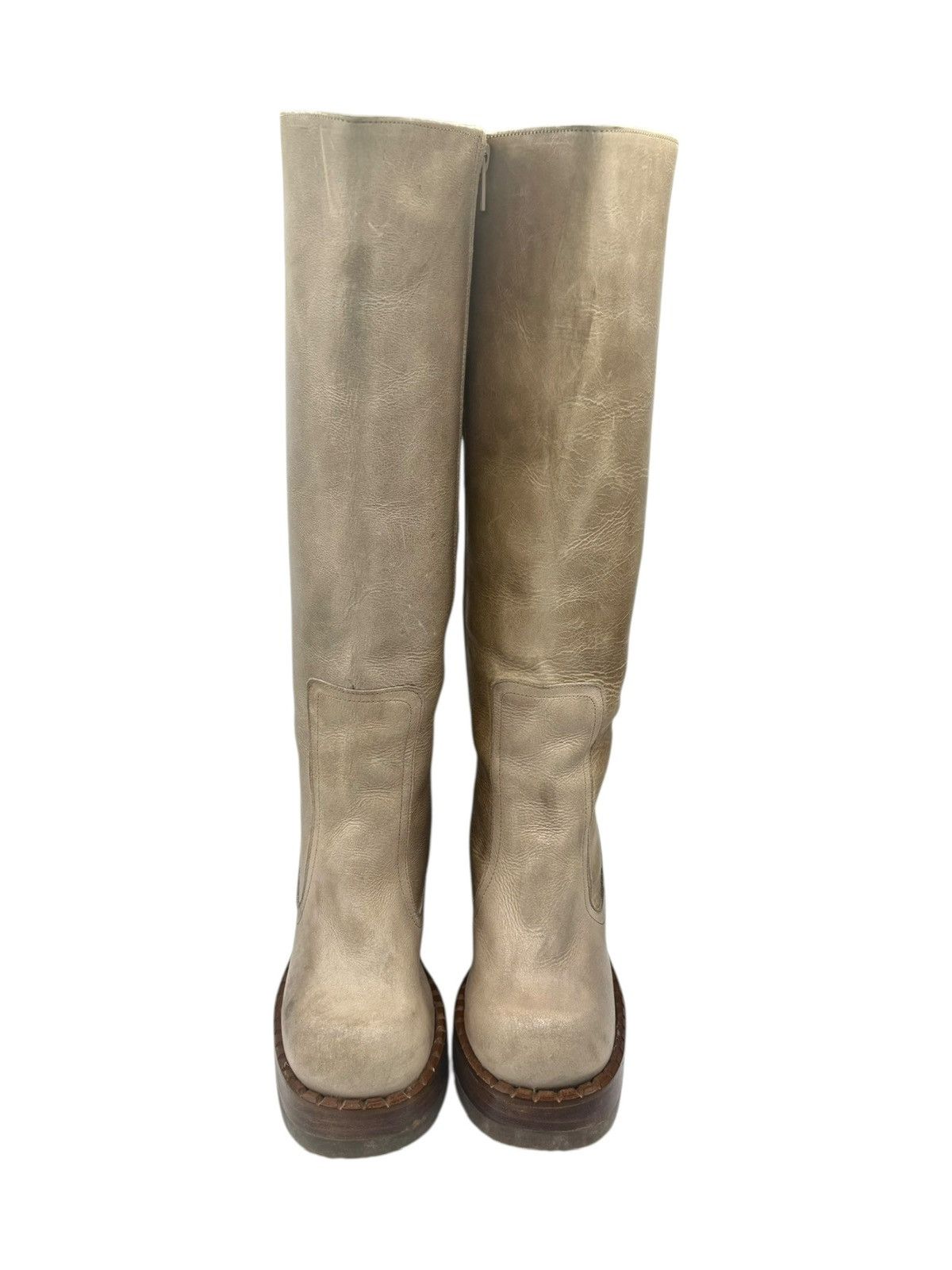 Cowboy Equipment Vintage Destroy beige block platform boots Size 36 Size US 6 / IT 36 - 2 Thumbnail