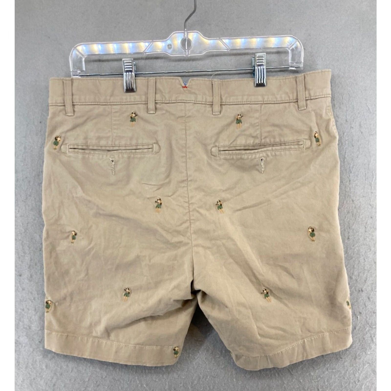Cremieux Cremieux Men's Shorts 34 Khaki Chino Casual Flat Front Embroidered Cotton Blend Summer Mens Size US 34 / EU 50 - 6 Thumbnail