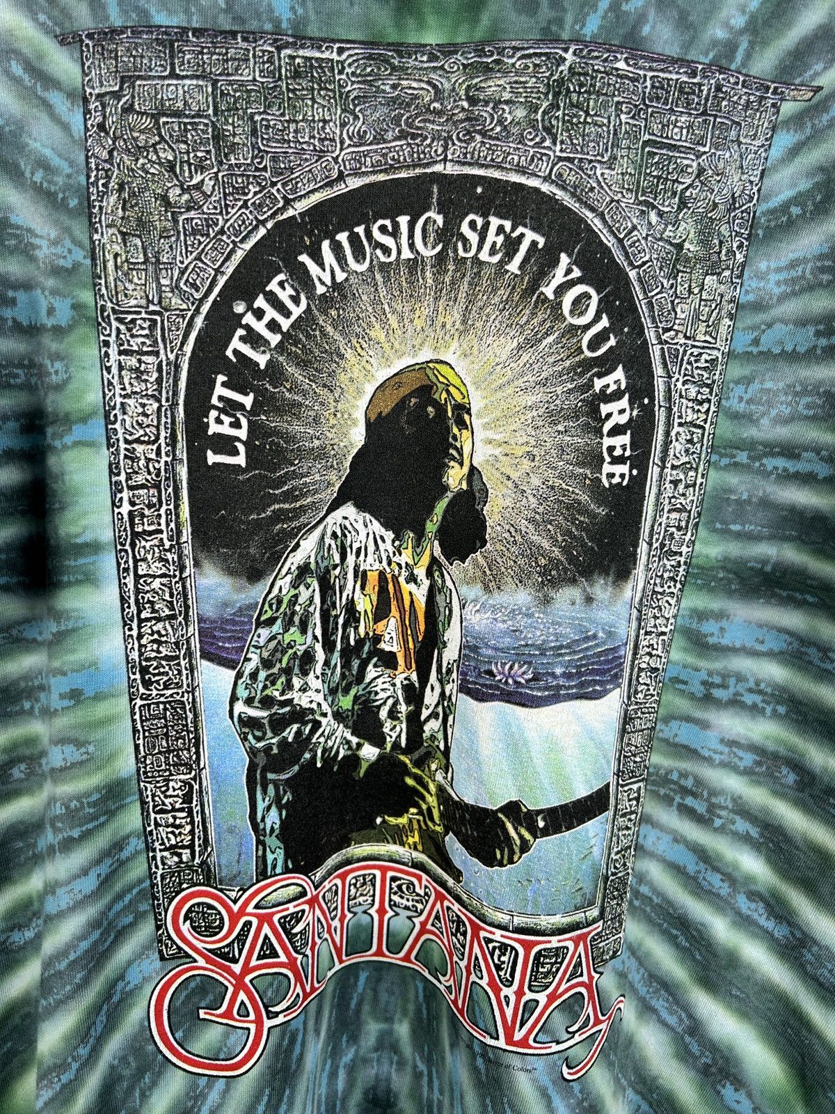 Band Tees Carlos Santana Let The Music Set You Free Allover Print Tee Size US XL / EU 56 / 4 - 2 Thumbnail