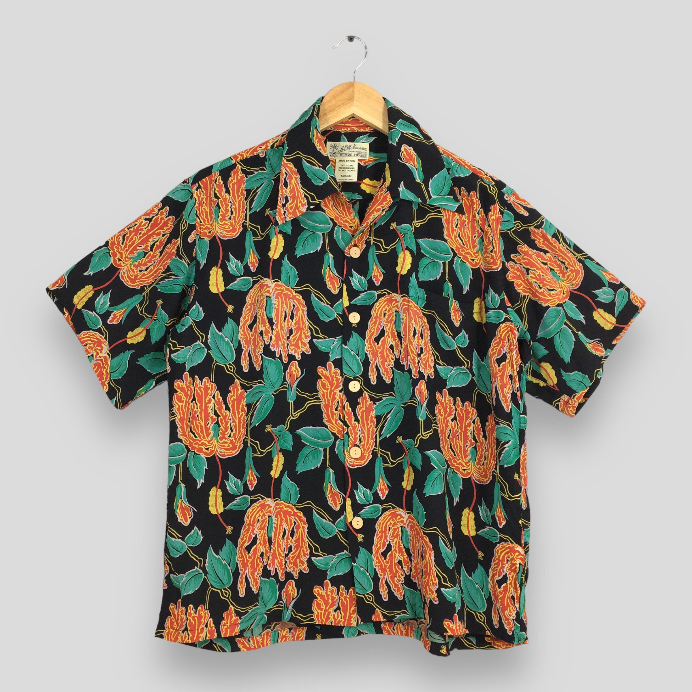 IOLANI Vintage 90s Leaves Hawaii Aloha Tropical Shirts Medium Size US M / EU 48-50 / 2 - 1 Thumbnail