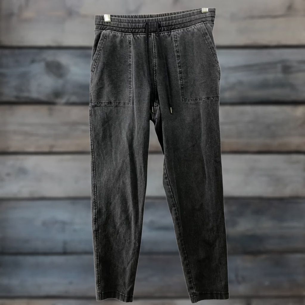 Uniqlo VINTAGE Uniqlo Denim Jersey Tapered Pants Womens XS Drawstring Pull On Washed Black Size XS / US 0-2 / IT 36-38 - 1 Thumbnail