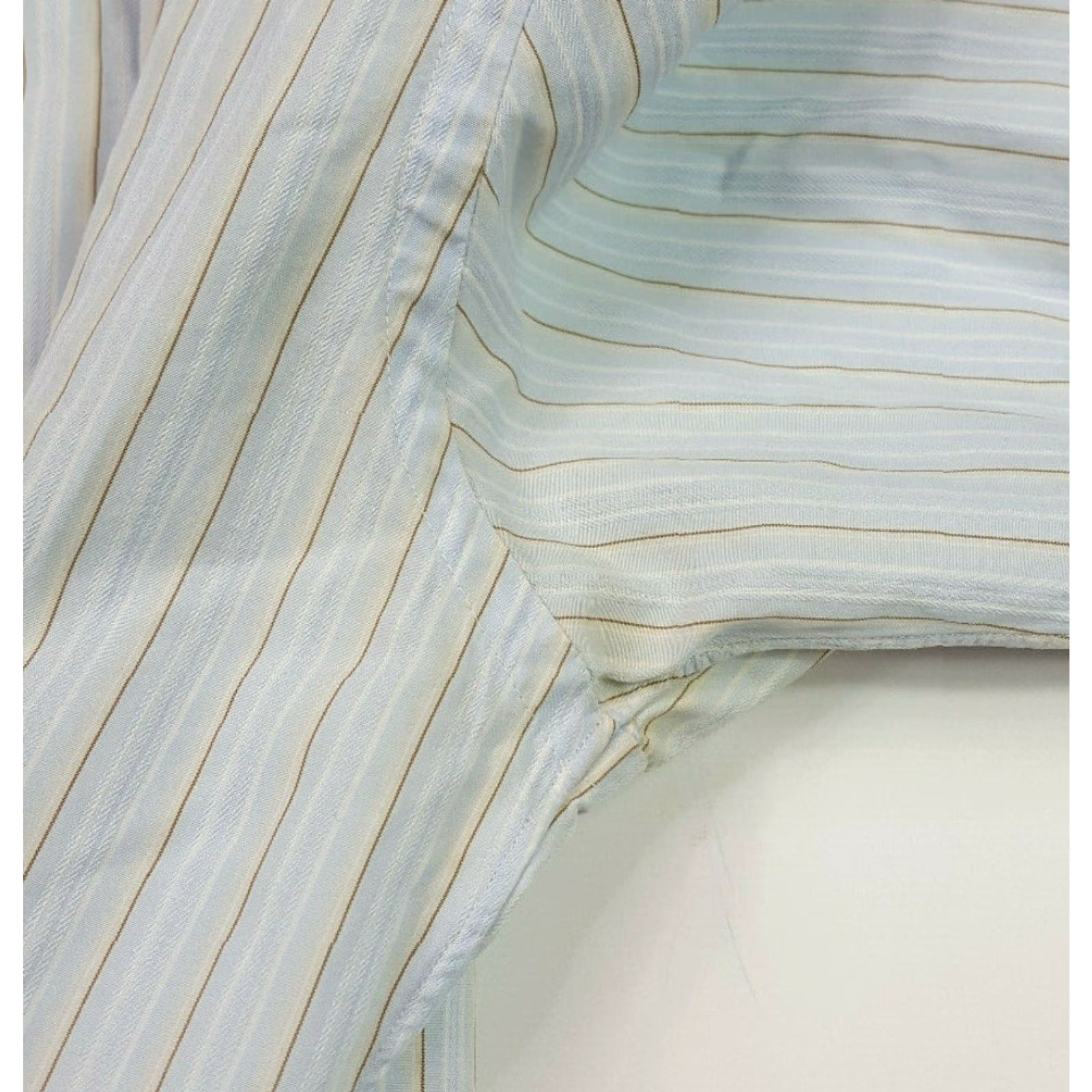 Ermenegildo Zegna VINTAGE Ermenegildo Zegna Button-Front Shirt Striped Shirt Long Sleeve Men L Blue Retro Outdoor 90s Size US L / EU 52-54 / 3 - 4 Thumbnail