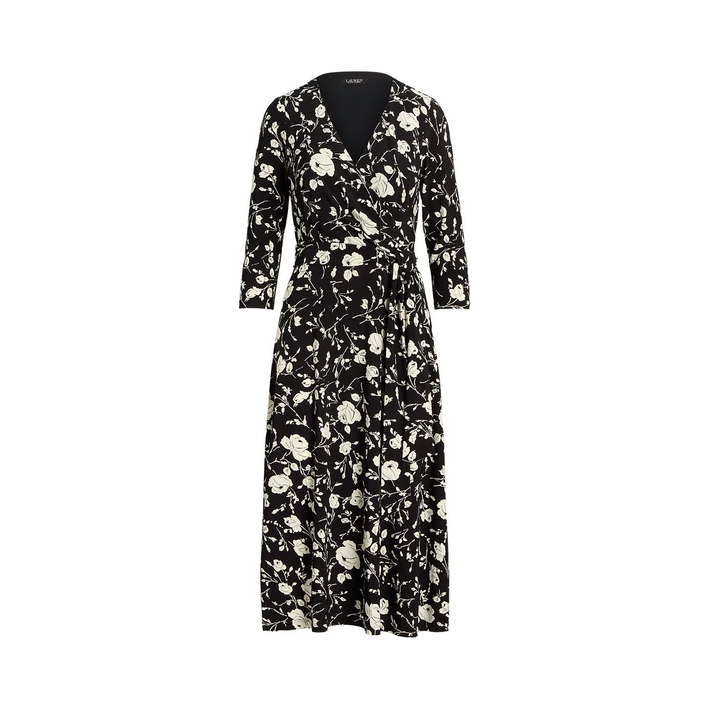 Lauren Ralph Lauren o1g2r1mq0825 Carlyna Wrap Dress in Black Size XS / US 0-2 / IT 36-38 - 1 Thumbnail