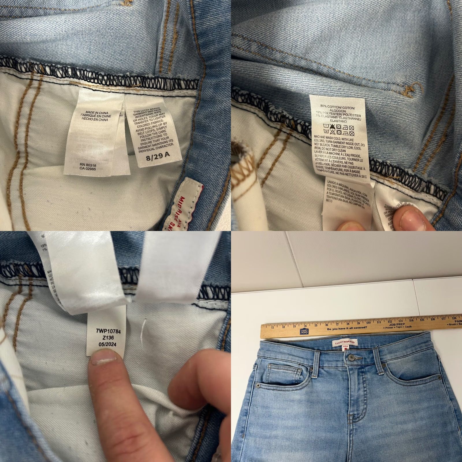 Lucky Brand Lucky Brand Ava Skinny Jeans Womens 8/29 Blue Mid Rise Raw Hem Size 30" / US 8 / IT 44 - 8 Thumbnail
