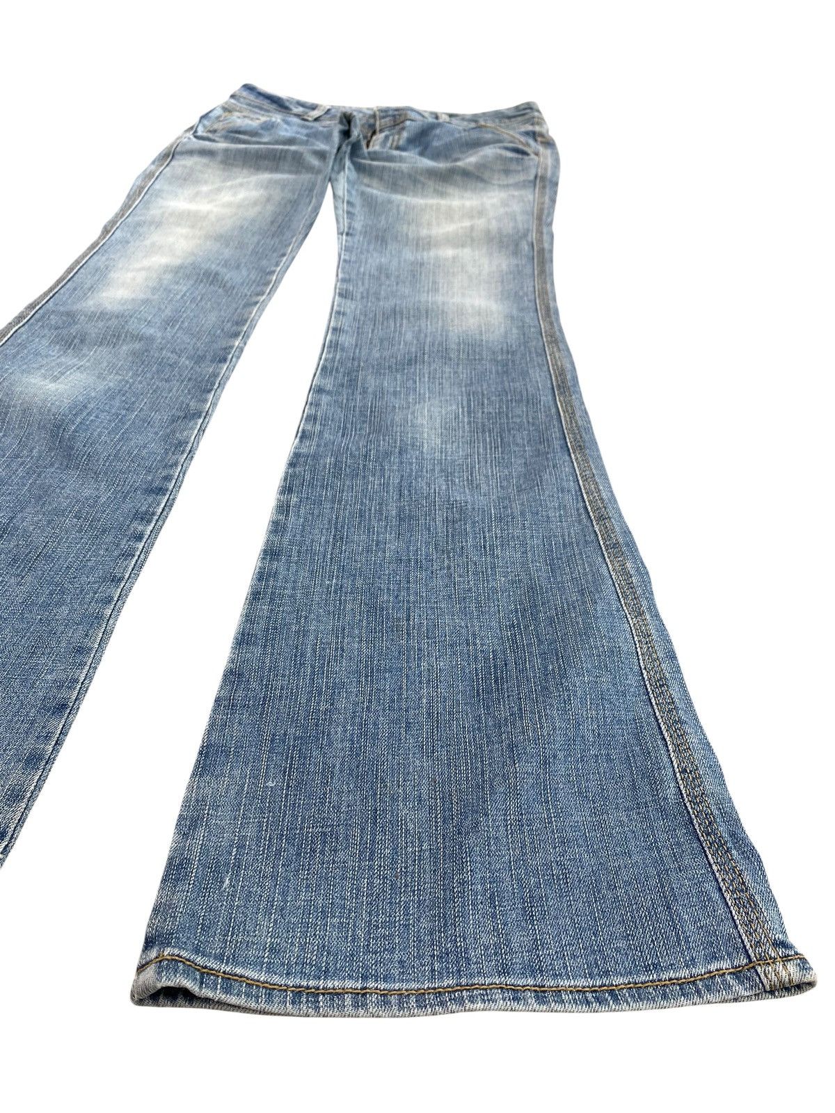 Japanese Brand Queen’s Low Brand Faded Wash Style Flare Jeans Size US 30 / EU 46 - 6 Thumbnail