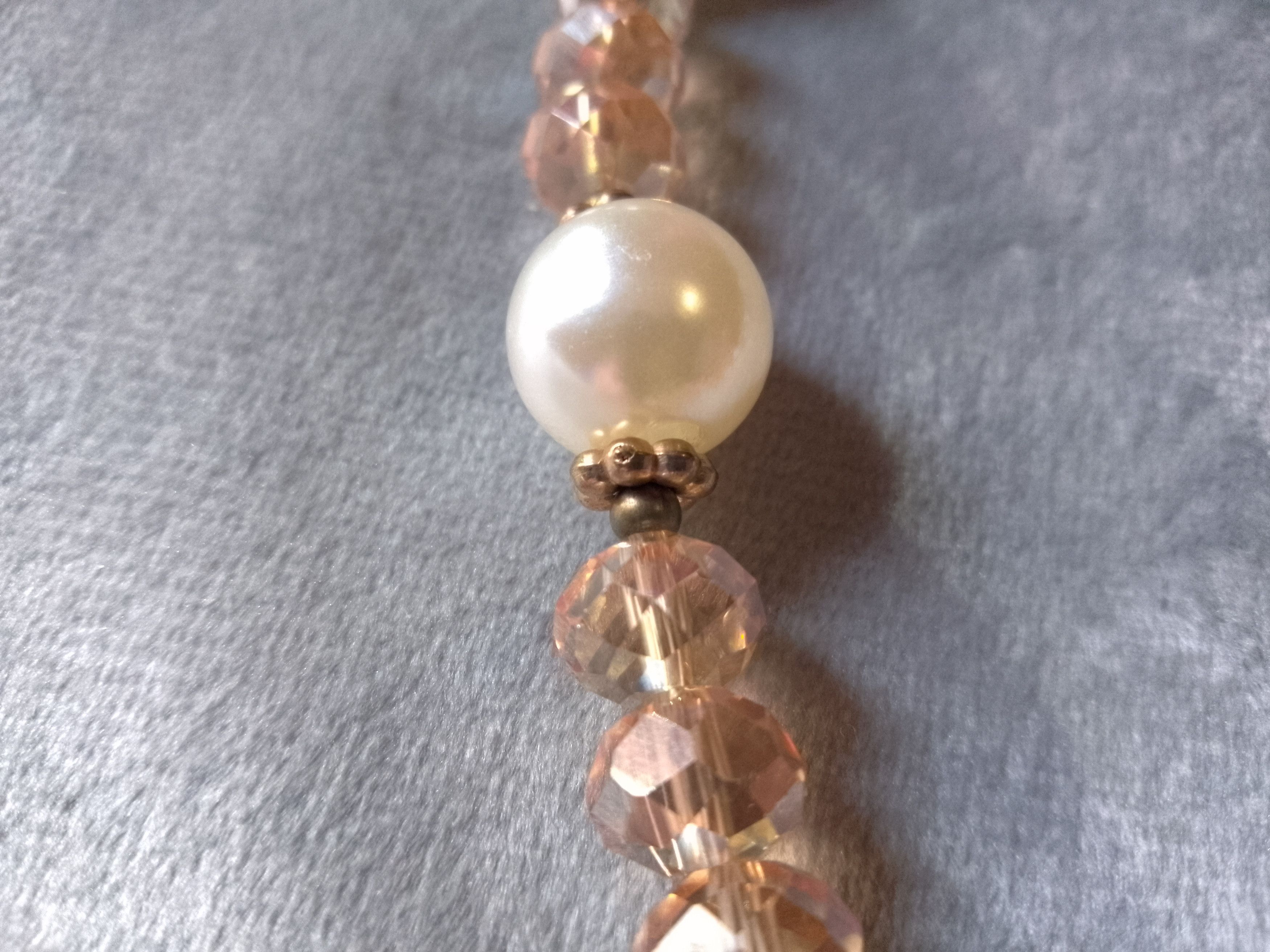 Handmade Necklace.Long Vintage style. Crystal Pearls beaded Pendant Size ONE SIZE - 5 Thumbnail
