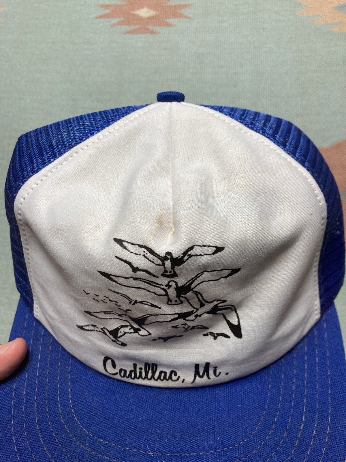 Vintage Vintage 80s trucker hat cadillac Michigan seagulls birds USA Size ONE SIZE - 3 Thumbnail