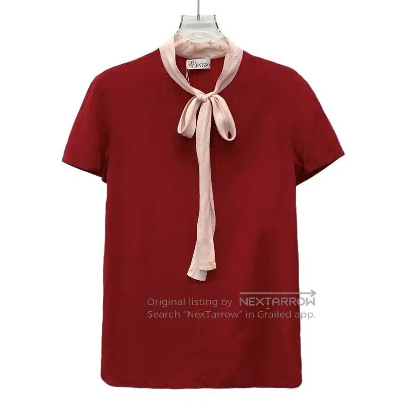 Valentino Valentino Red Silk Short Sleeve T-Shirt . Size M / US 6-8 / IT 42-44 - 1 Thumbnail