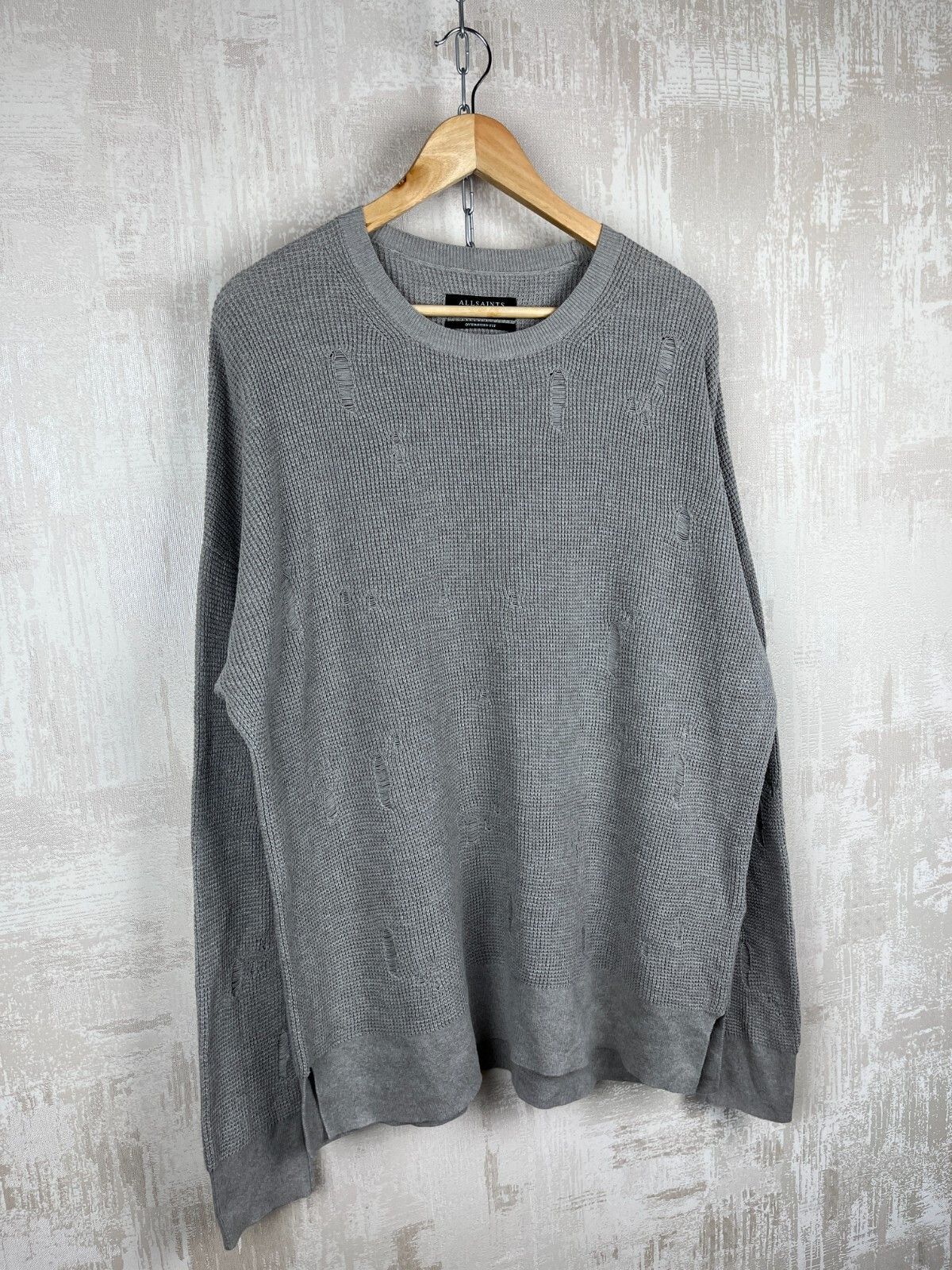 Allsaints AllSaints Forram Long Sleeve Distressed Sweater Oversized Size US L / EU 52-54 / 3 - 4 Thumbnail