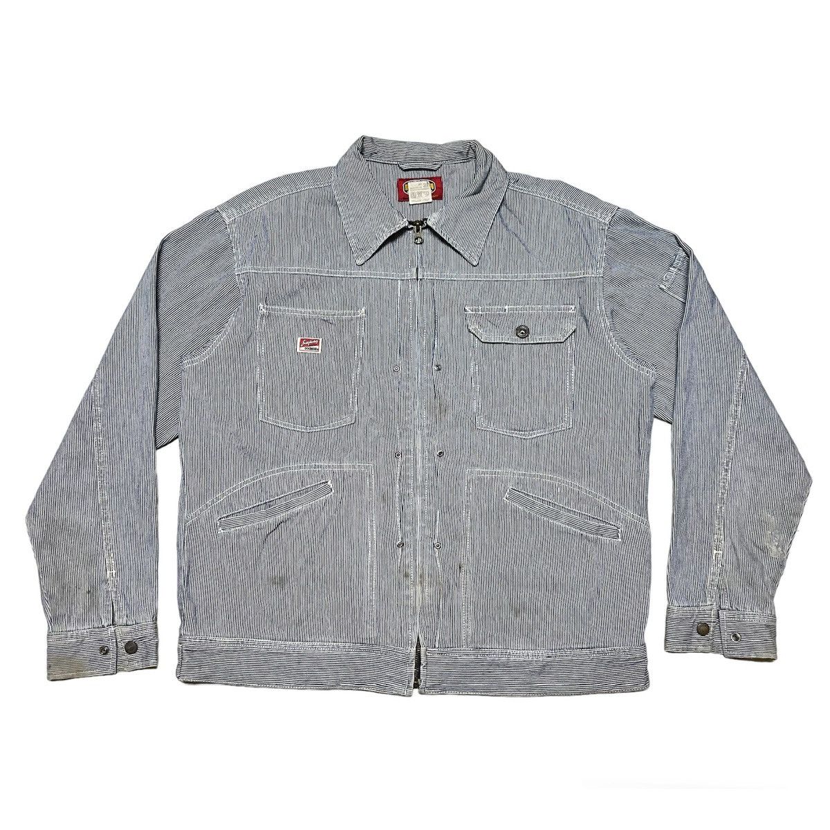 Japanese Brand Vintage Dogman Hickory Work Wear Jacket Distressed Size US L / EU 52-54 / 3 - 1 Thumbnail