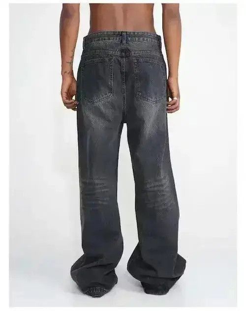 Japanese Brand Baggy Flared Wide Leg Stack Denim Jeans Size US 32 / EU 48 - 4 Thumbnail