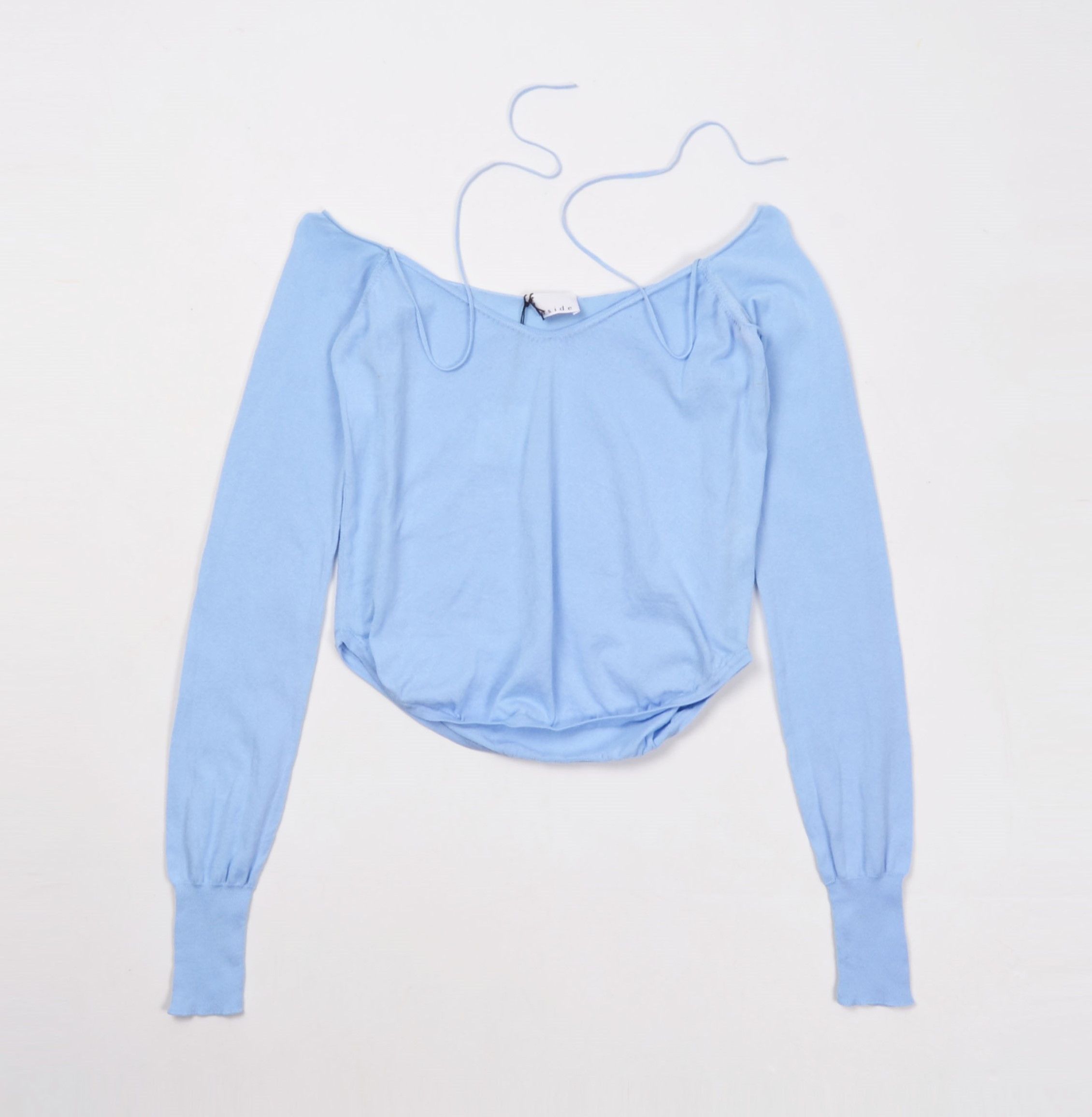 Vintage Vintage Inside Baby Blue Cropped Long Sleeve Y2K Top Size S / US 4 / IT 40 - 4 Thumbnail