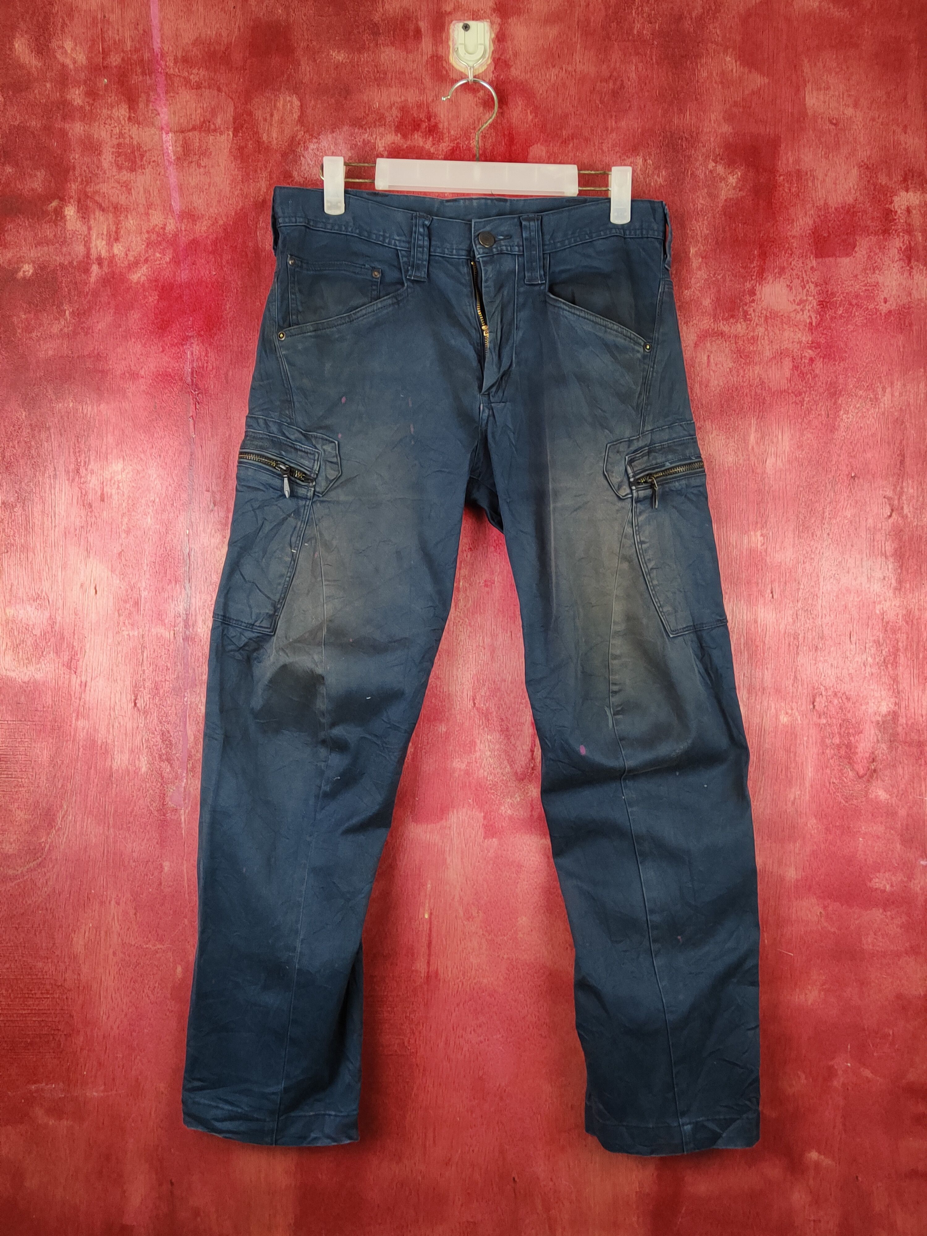 Japanese Brand Evenriver Dark Blue Multipocket Tactical Cargo Pants #S1449 Size US 32 / EU 48 - 1 Thumbnail