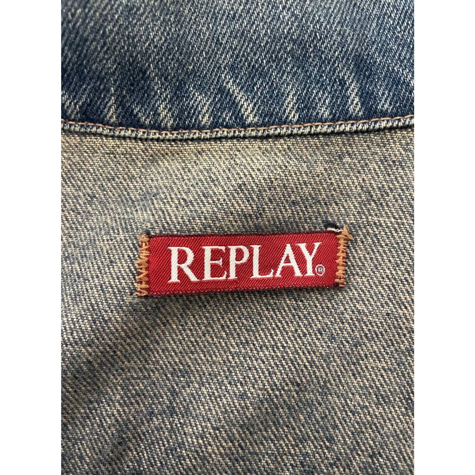 Replay Replay Mens Jacket Denim Blue Long Sleeve Front Zip Bomber Regular Size M Size US M / EU 48-50 / 2 - 3 Thumbnail