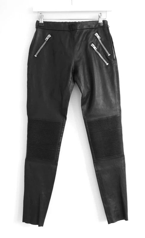 Joseph Joseph Spark Leather Biker Trousers Size 26" / US 2 / IT 38 - 1 Thumbnail