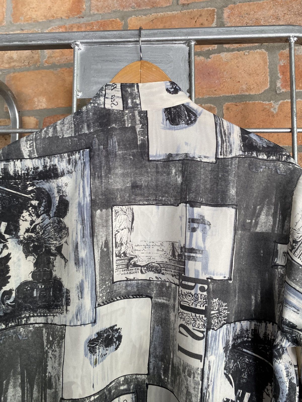 Designer × Japanese Brand ECONOMY BRAND Abstract Print Mandarin Shirt Size US M / EU 48-50 / 2 - 4 Thumbnail