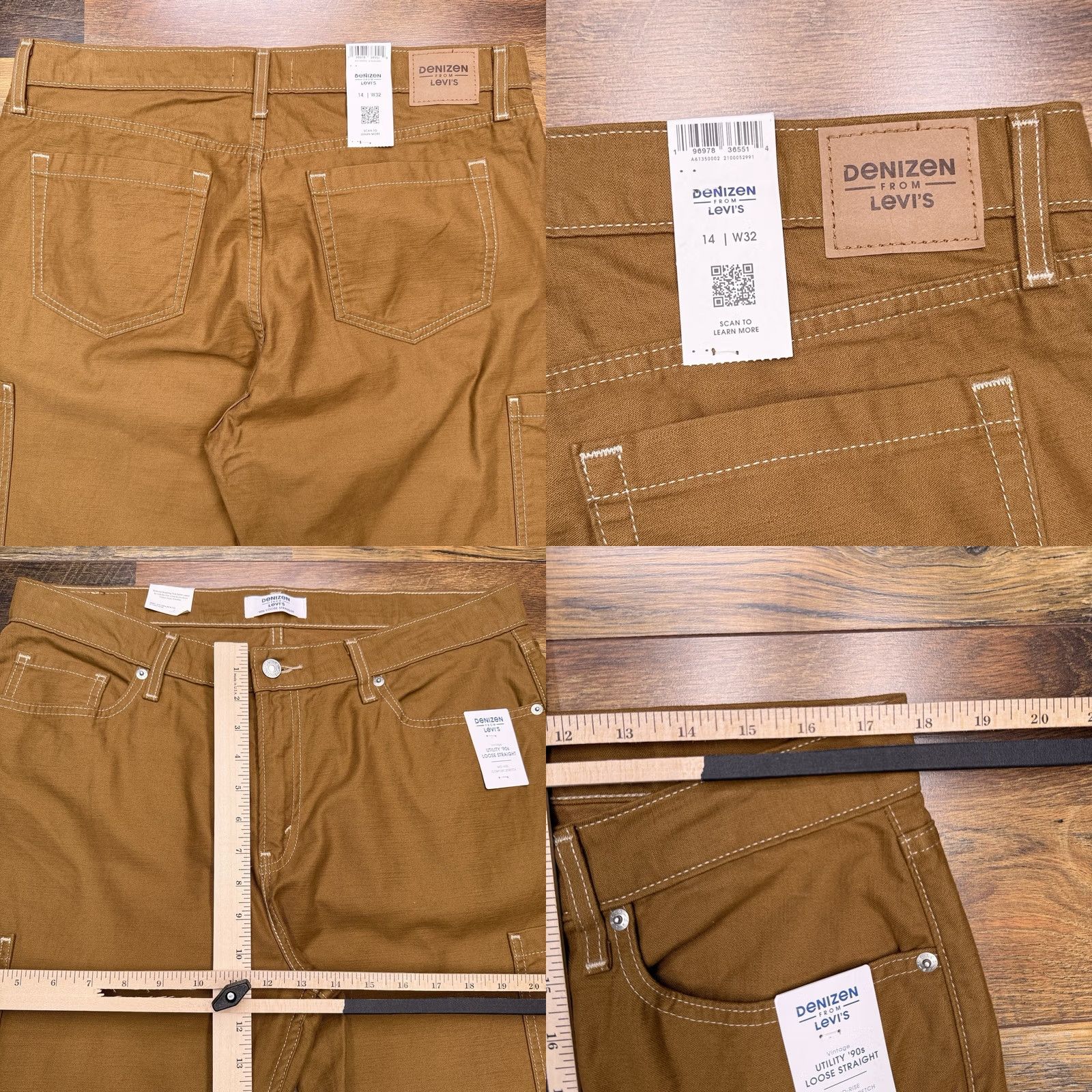 Denizen VINTAGE Denizen Jeans Women 14 W32 Tan Mid Rise Loose Straight 90s | Denim Brown 5-Pocket Logo Zip Mens? Size 36" / US 14 / IT 50 - 8 Thumbnail