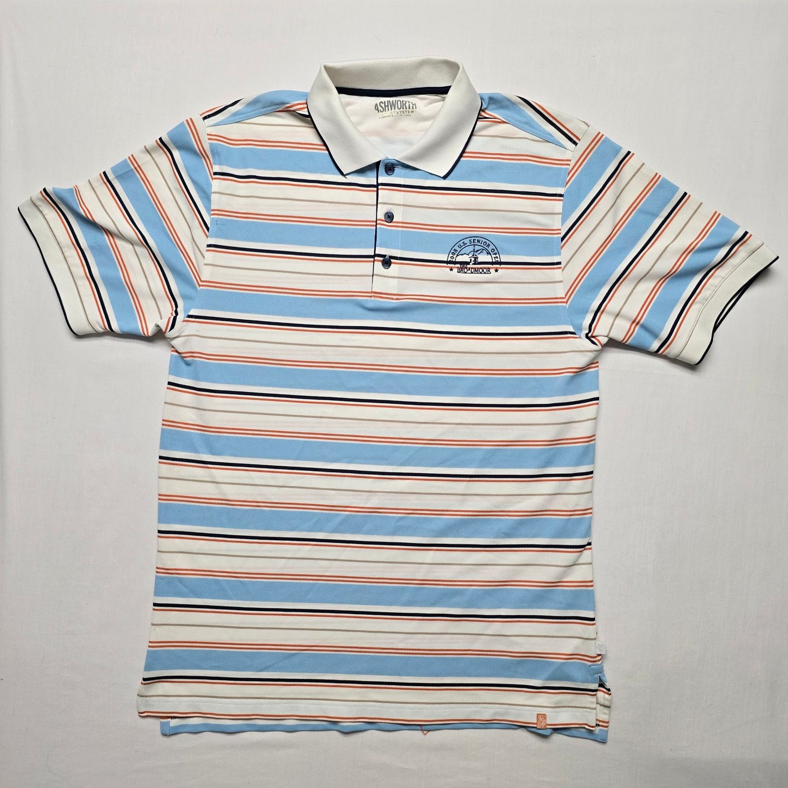Ashworth Ashworth 2008 U.S. Senior Open The Broadmoor Striped Polo Size US L / EU 52-54 / 3 - 1 Thumbnail