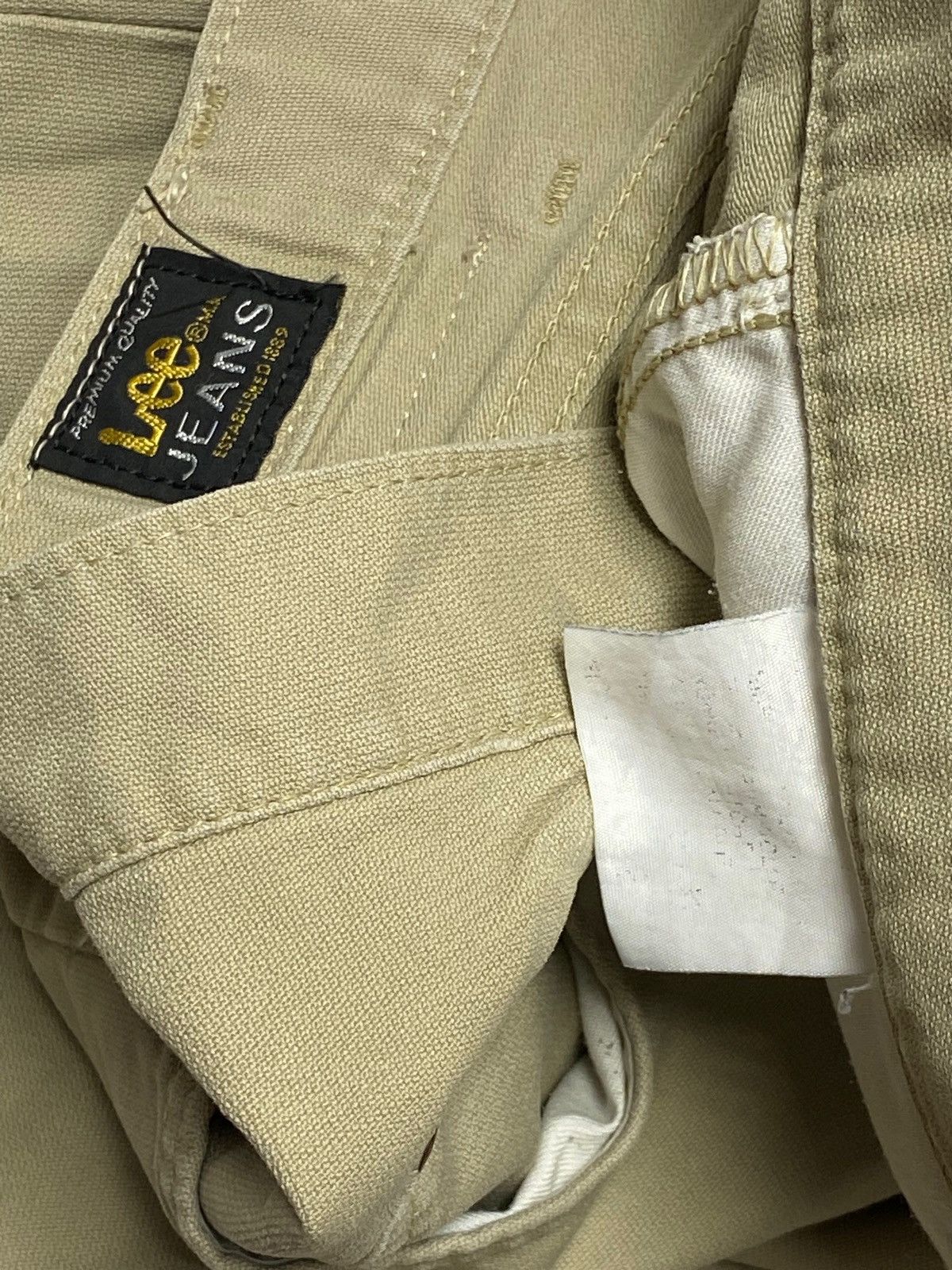 Lee 90s Vintage LEE Beige Pants Baggy Wide W35 L31 Size US 35 - 7 Thumbnail