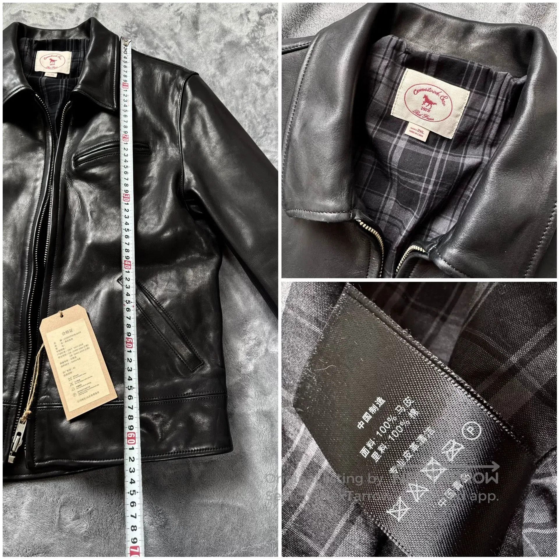 Vintage JS02 Men's Horsehide Leather Jacket. Size US XXL / EU 58 / 5 - 6 Thumbnail