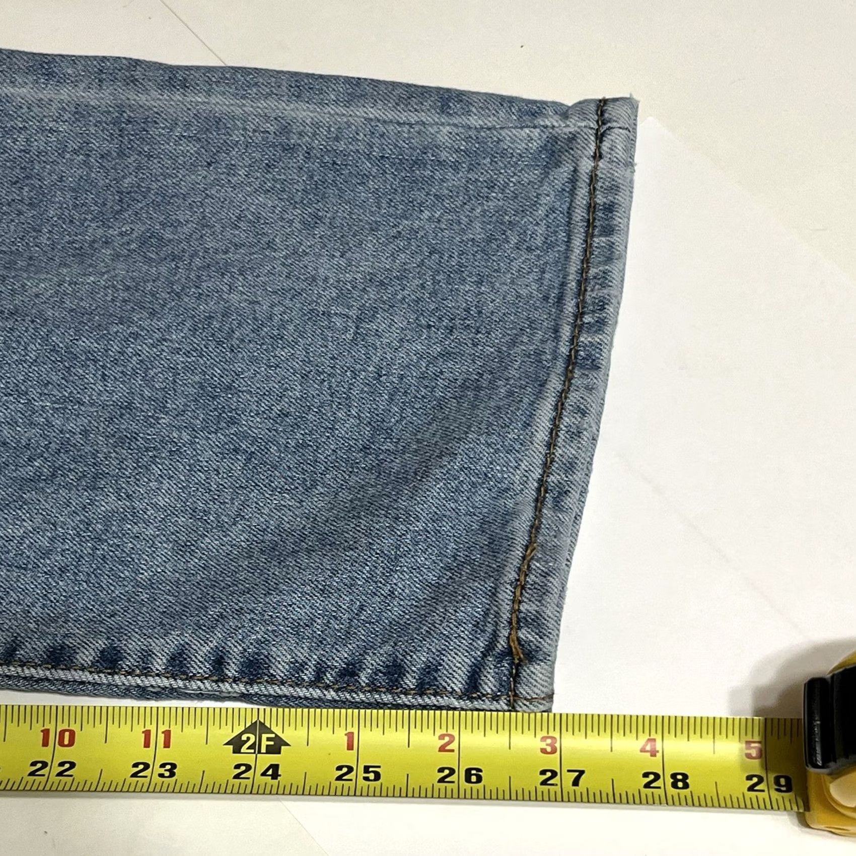 Levi's Levi's Jeans Womens 32x27 Blue Wedgie Straight Denim Button Fly Distressed Pattern Solid Size 24" / US 00 / IT 34 - 6 Thumbnail