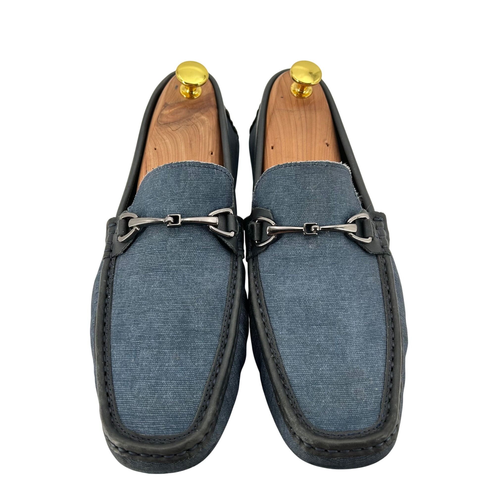 Mercanti Fiorentini Blue Denim Men's 10M Horsebit Driving Loafers Mercanti Fiore Size US 10 / EU 43 - 2 Thumbnail