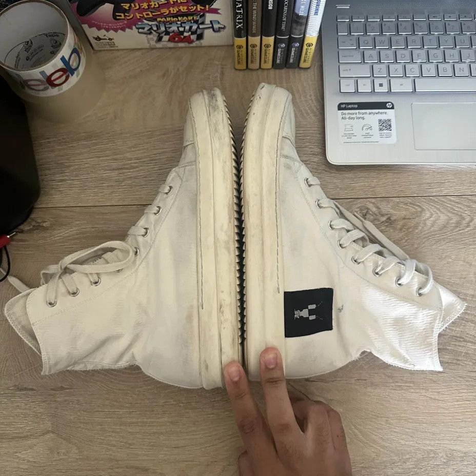 Rick Owens Drkshdw Rick Owens DRKSHDW Canvas Hightop Ramones Size US 10 / EU 43 - 2 Thumbnail