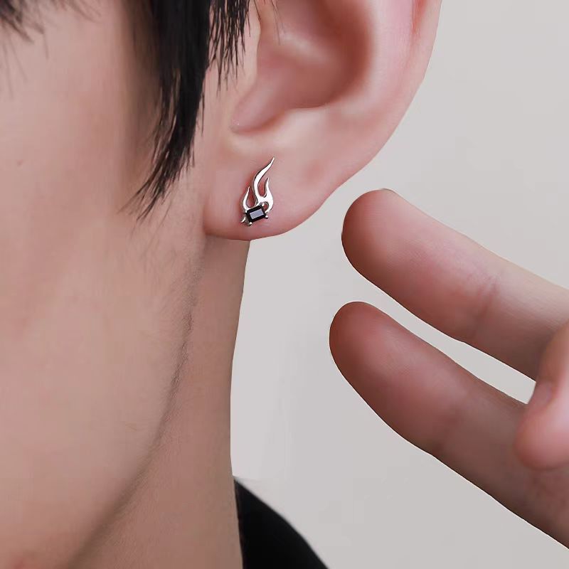 Jewelry × Sterling Silver Fire Retro Earrings One Pairs Chrome Jewelry Size ONE SIZE - 5 Thumbnail