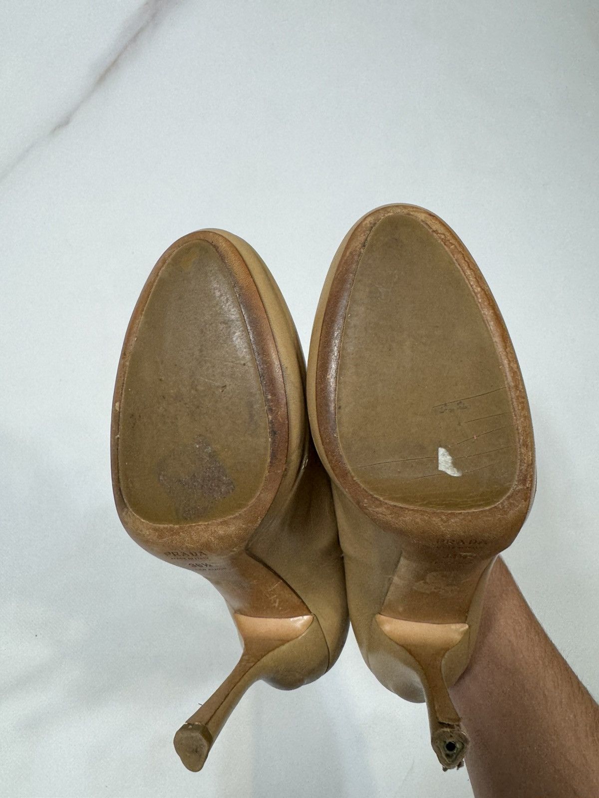 Prada Prada Nude Patent Leather Hight Heels Size US 7 / IT 37 - 7 Thumbnail