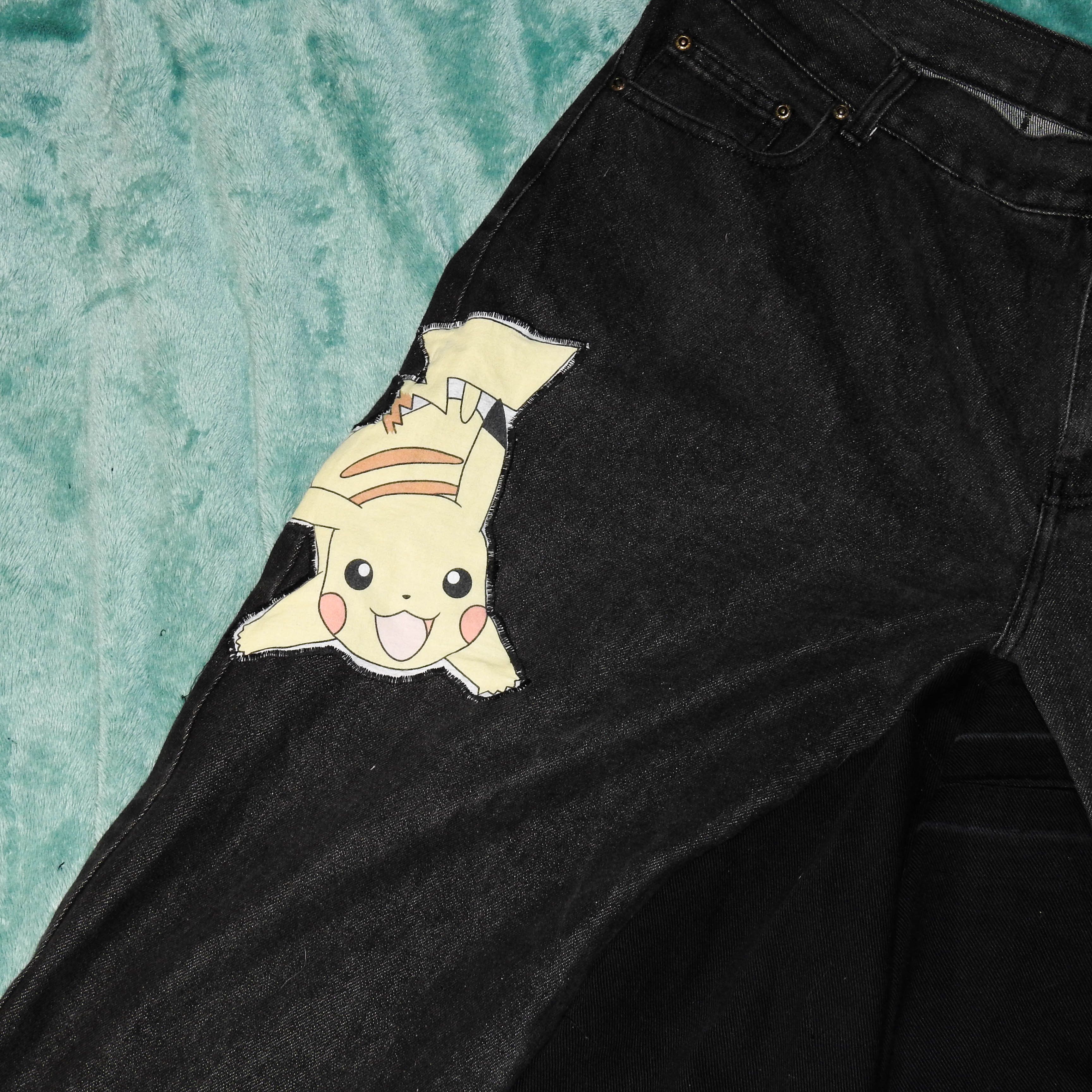 Other Black 'Pikachu' Superbaggy Pants Size US 38 / EU 54 - 2 Thumbnail