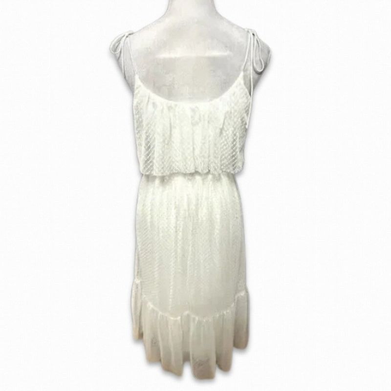 Other Lulus Mesh Midi Dress Swiss Dot Tie Straps Zipper White XS Size XS / US 0-2 / IT 36-38 - 5 Thumbnail