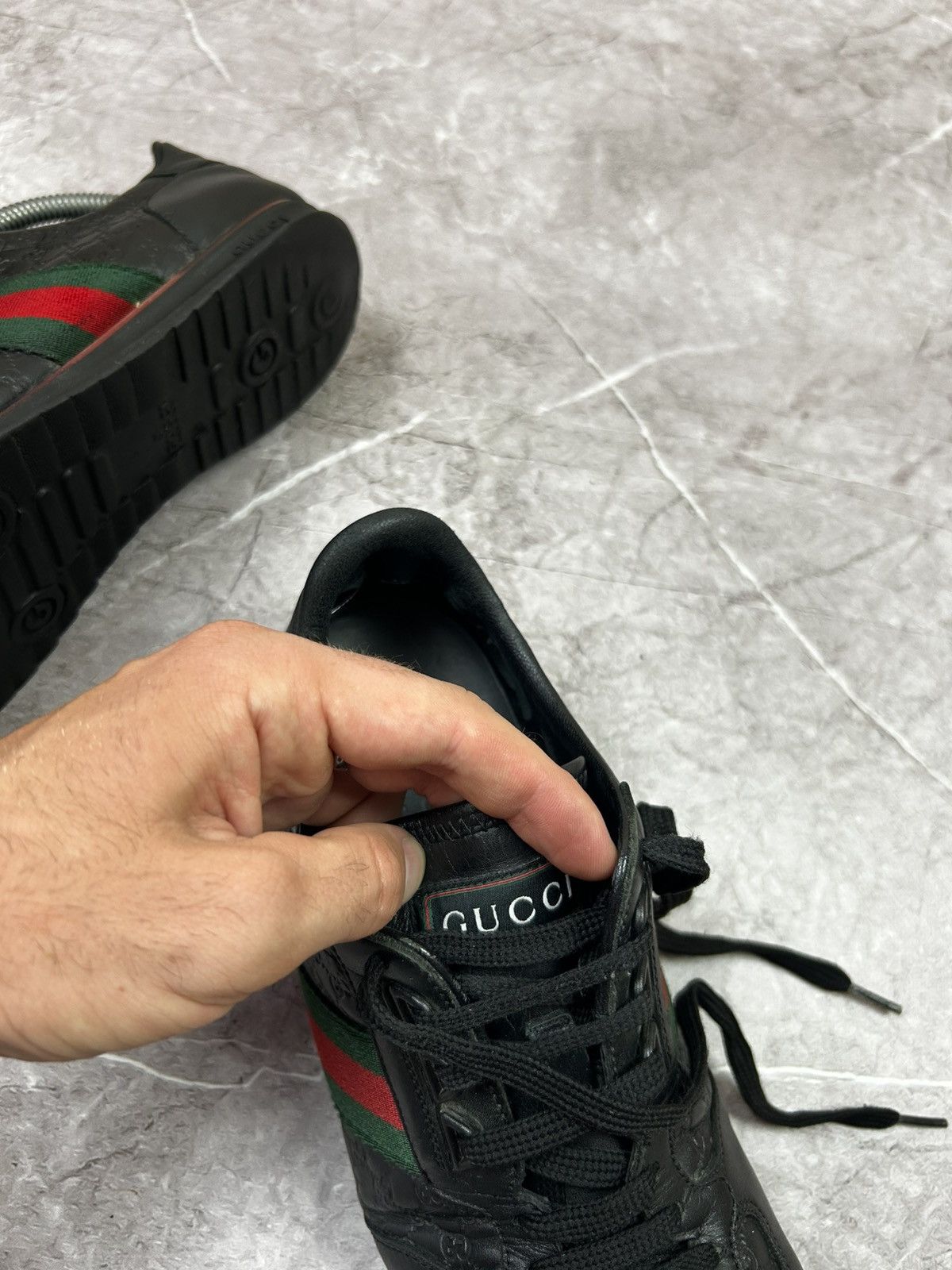 Gucci Gucci monogram leather sneakers Size US 8 / EU 41 - 10 Thumbnail