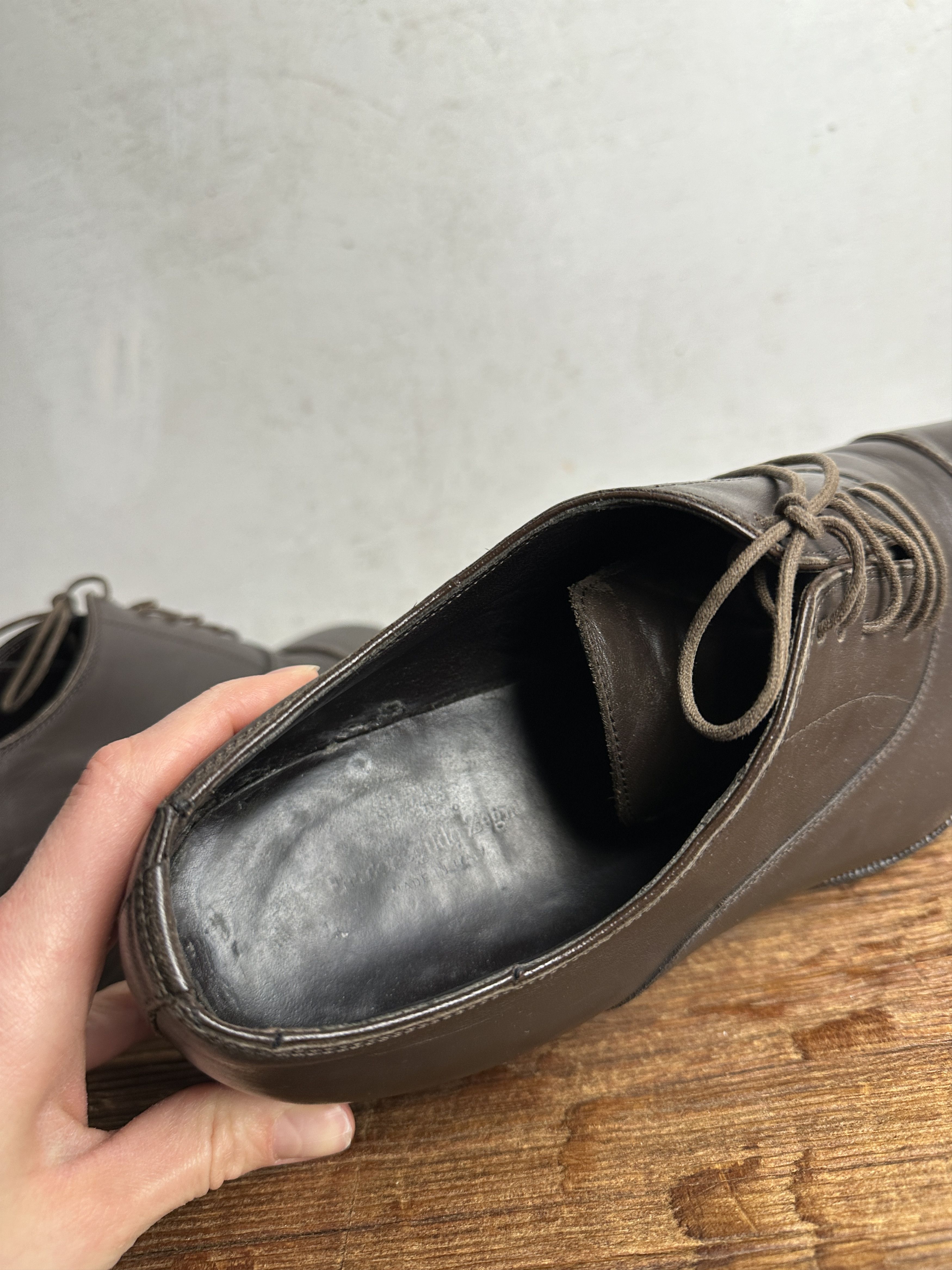 Ermenegildo Zegna Ermenegildo Zegna Chocolate Brown Derby Shoes Size US 11 / EU 44 - 6 Thumbnail