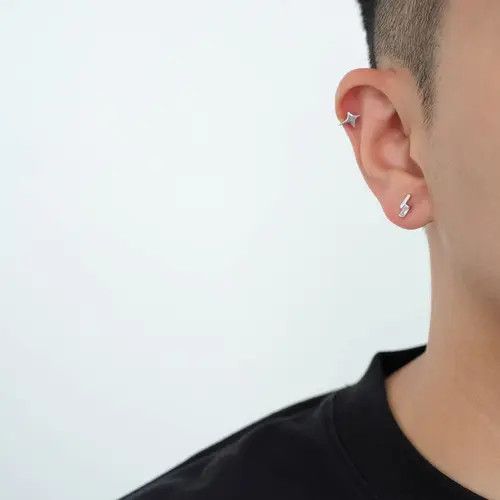 Vintage 100%925 silver retro punk ear clip Size ONE SIZE - 2 Thumbnail