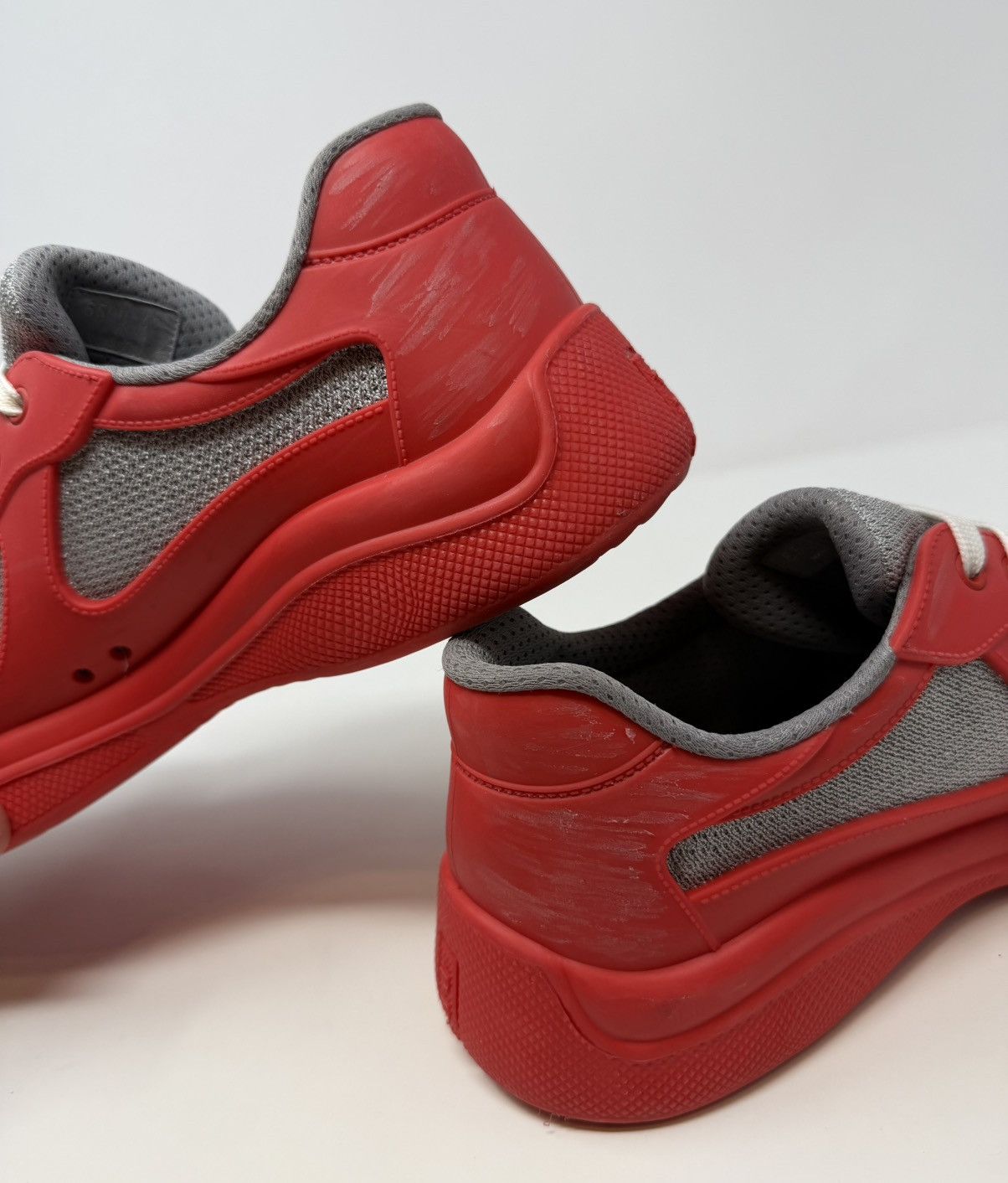 Prada Prada Americas Cup Rubber Sneaker Red Size US 10 / EU 43 - 9 Thumbnail