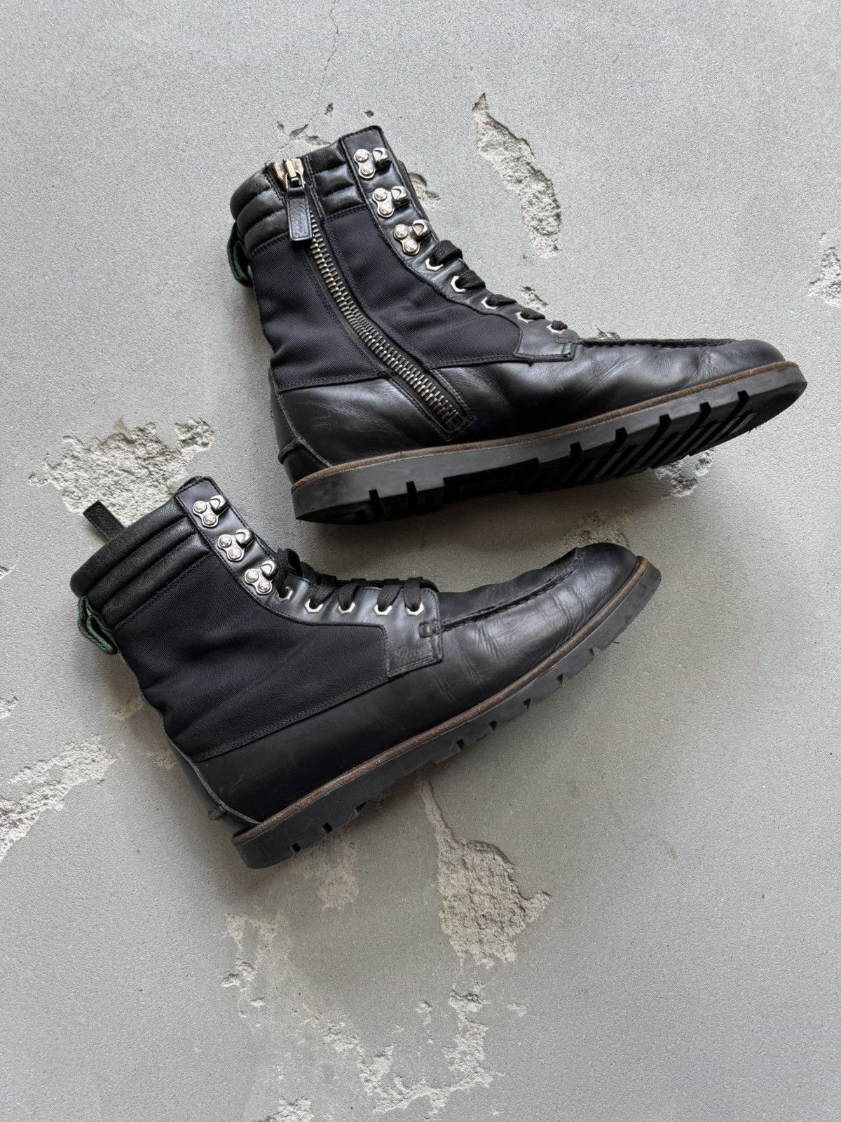 Gucci Black Gucci Leather Combat Boots Size US 7 / EU 40 - 1 Thumbnail