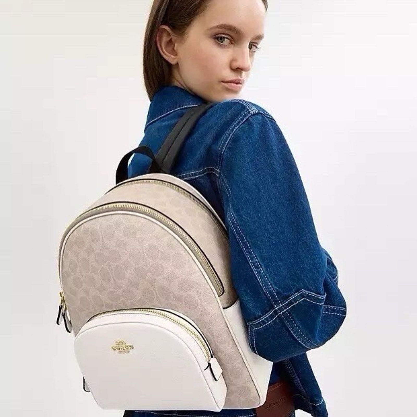 Coach NWT Coach Court Backpack CZ176 Gold/Sand/Chalk Size ONE SIZE - 3 Thumbnail