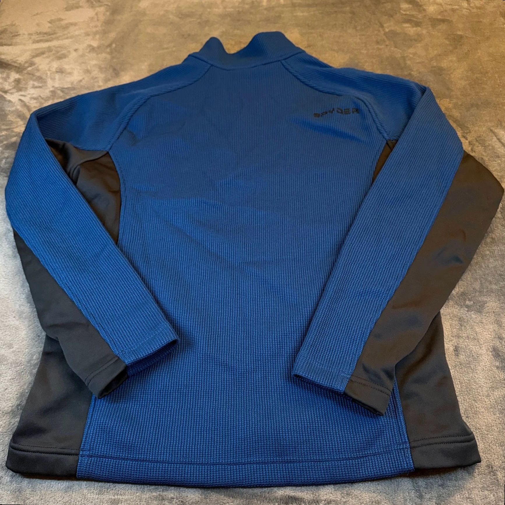 Spyder Spyder 1/4 Zip Pullover Top Waffle Knit Performance Blue Mens Large Size US L / EU 52-54 / 3 - 4 Thumbnail