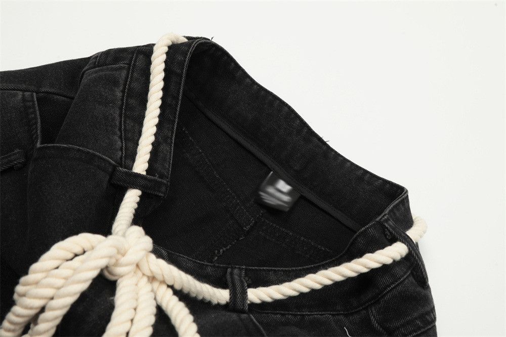 Japanese Brand × Jean Men's loose hemp rope belt with pendant jeans Size US 32 / EU 48 - 3 Thumbnail
