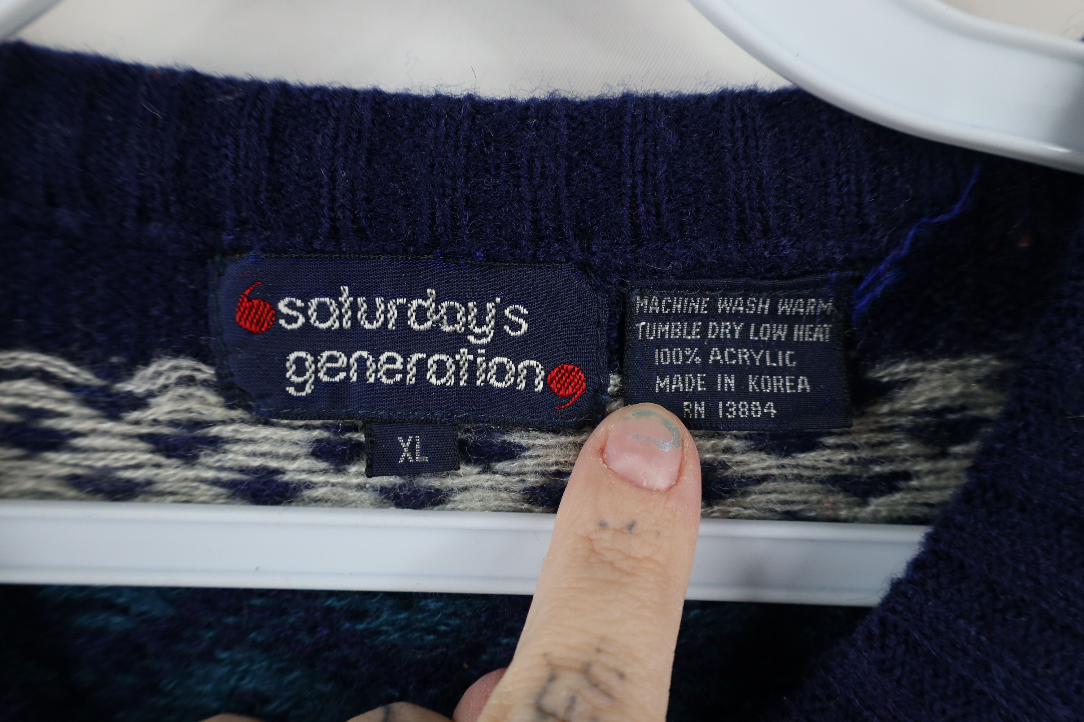 Vintage Vintage 70s Streetwear Fair Isle Crewneck Sweater Acrylic Size XL / US 12-14 / IT 48-50 - 4 Thumbnail