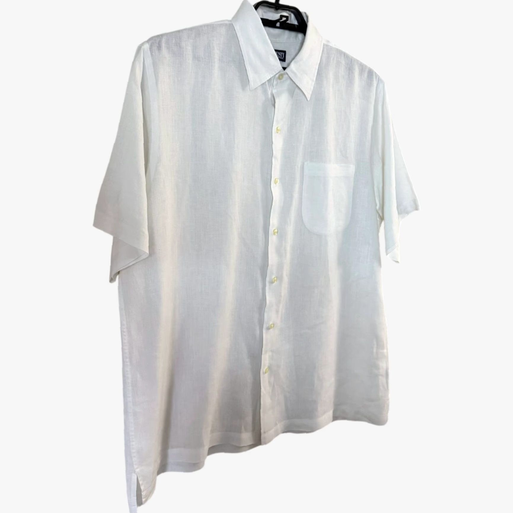 Lands' End VINTAGE Lands' End Linen Shirt White Men L Large 90s Coastal Resort Preppy Classic Pocket Short Sleeve Button-Up Size US L / EU 52-54 / 3 - 3 Thumbnail