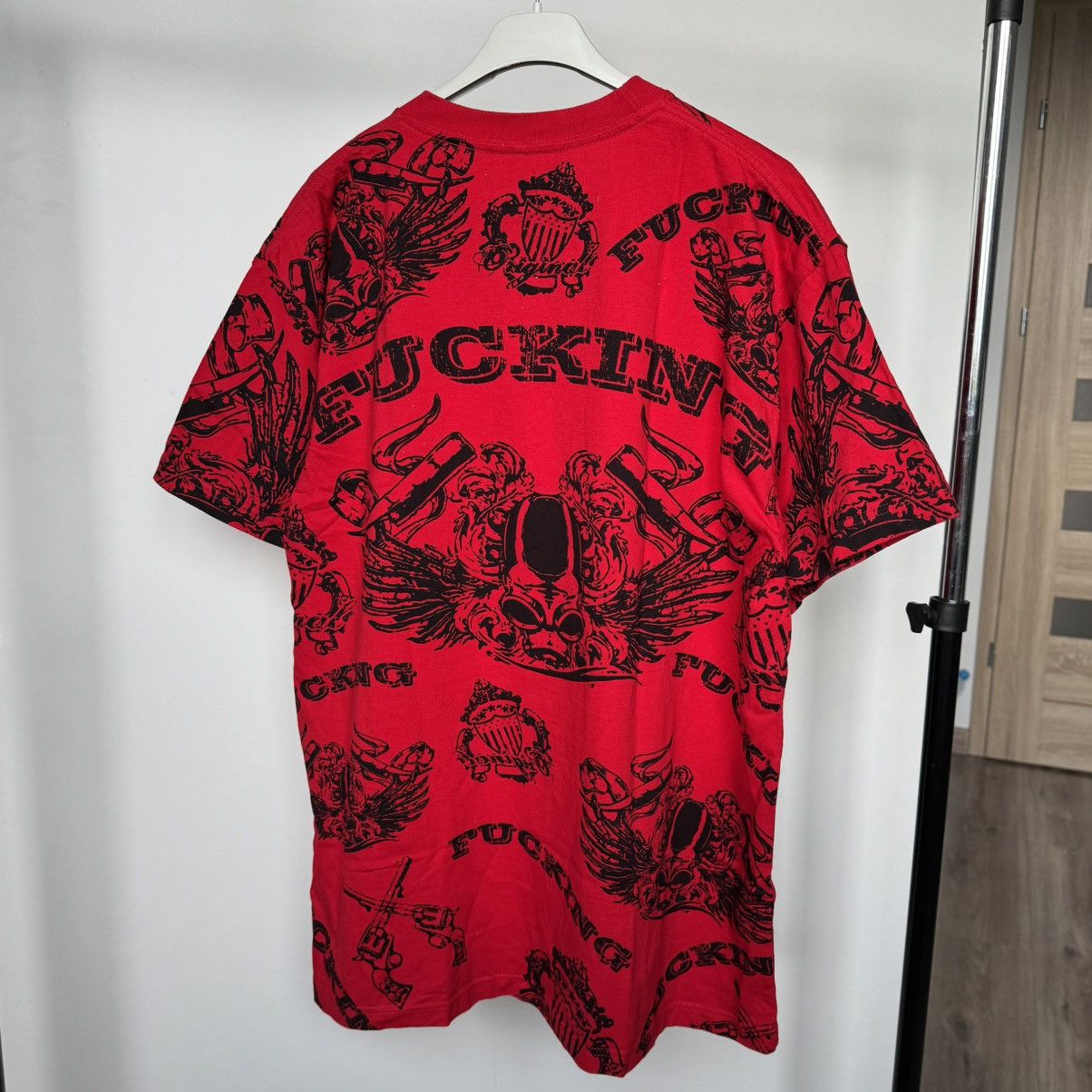 Affliction × Japanese Brand FU$KING Affliction Type Red T-shirt XL Fubu Rap Hip-hop Size US XL / EU 56 / 4 - 2 Thumbnail