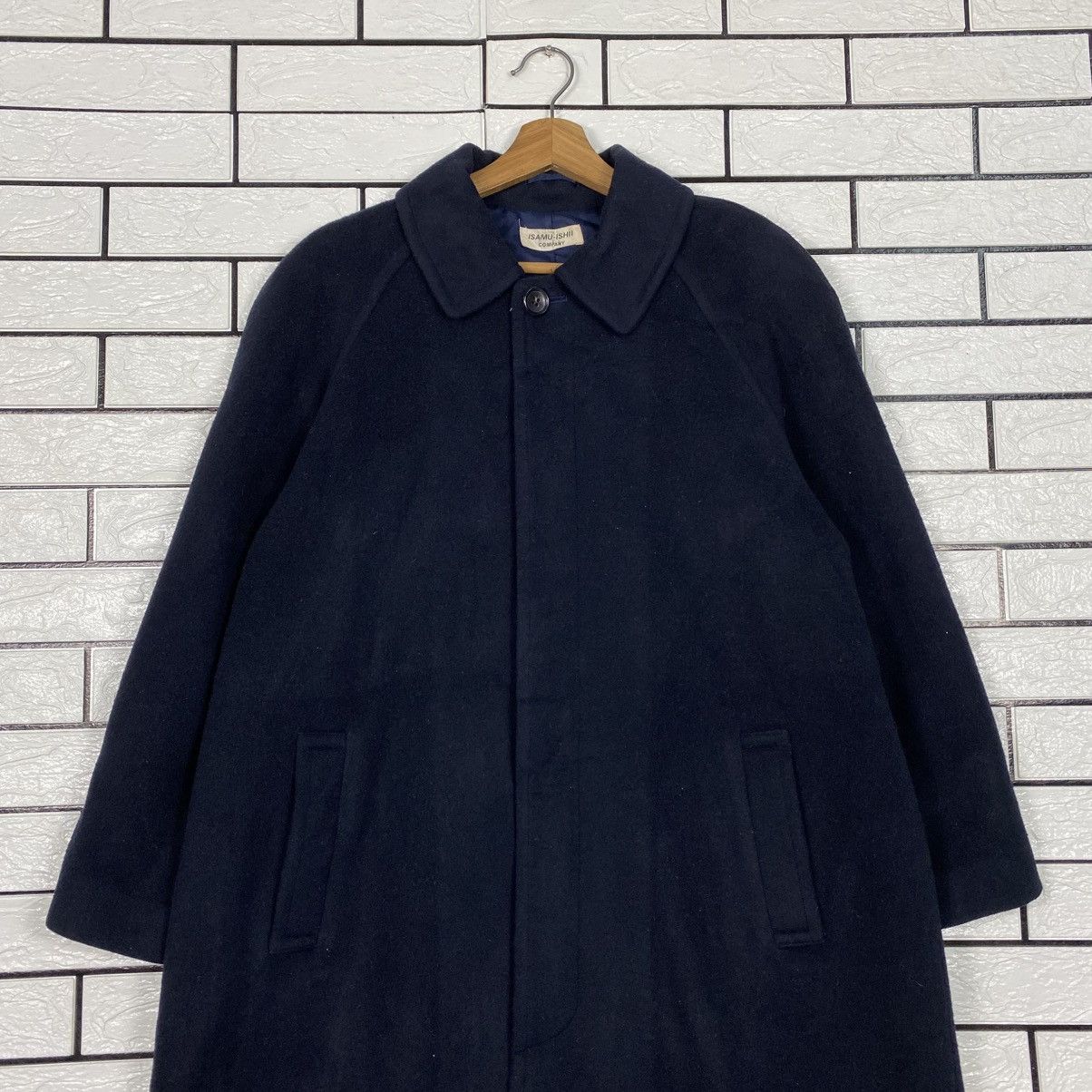 Isamu Katayama Backlash 📌Vintage Wool Overcoat Isamu Ishii Company Herringbone Size US M / EU 48-50 / 2 - 5 Thumbnail
