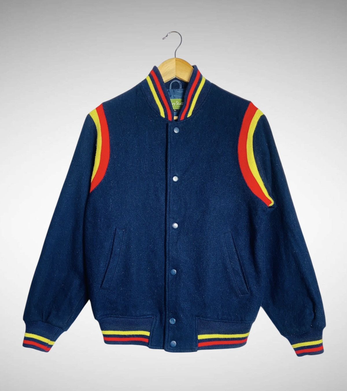 Vintage Vintage Key Station Wool Varsity Jacket Size US L / EU 52-54 / 3 - 1 Thumbnail