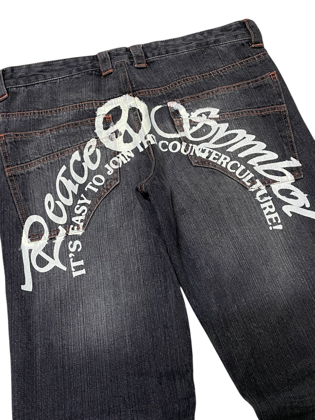 Japanese Brand × Le Grande Bleu (L.G.B.) × Vintage Peace Symbol Japanese Brand Flared Denim Jeans Size US 30 / EU 46 - 7 Thumbnail