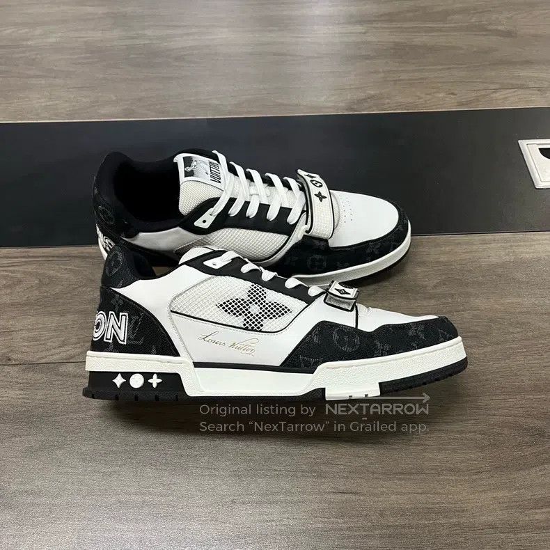 Louis Vuitton Louis Vuitton Trainer Black and White Velcro shoes Size US 10 / EU 43 - 4 Thumbnail