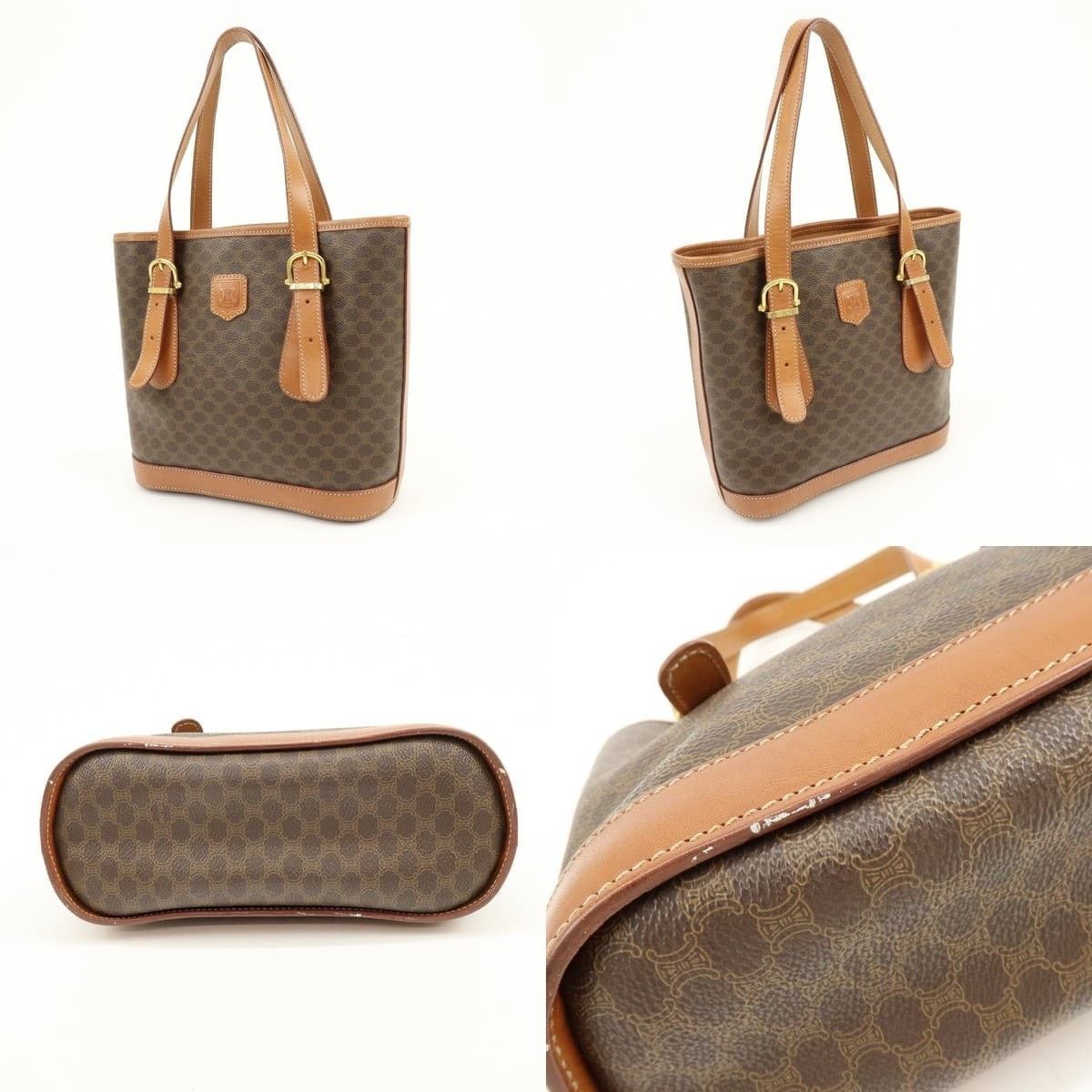 Celine Celine Macadam Triomphe Coated Canvas Tote Brown Size ONE SIZE - 3 Thumbnail