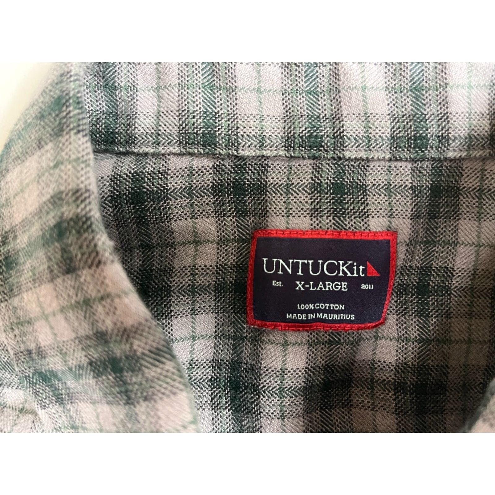 UNTUCKit UNTUCKit Parducci Button-Up Shirt Plaid XL Gray Cotton Long Sleeve Mens Size US XL / EU 56 / 4 - 7 Thumbnail